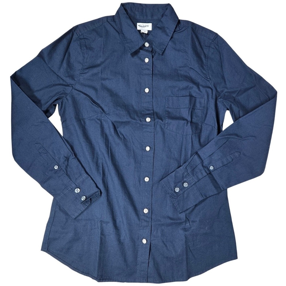 J. Crew Factory Jeweled button-up cotton poplin shirt in signature fit XS‎ NWT